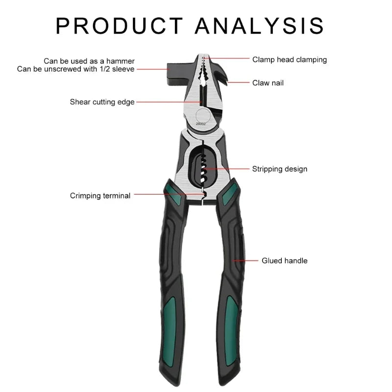 Avtoit | Heavy-Duty Industrial Precision Multifunctional Pliers Hammer