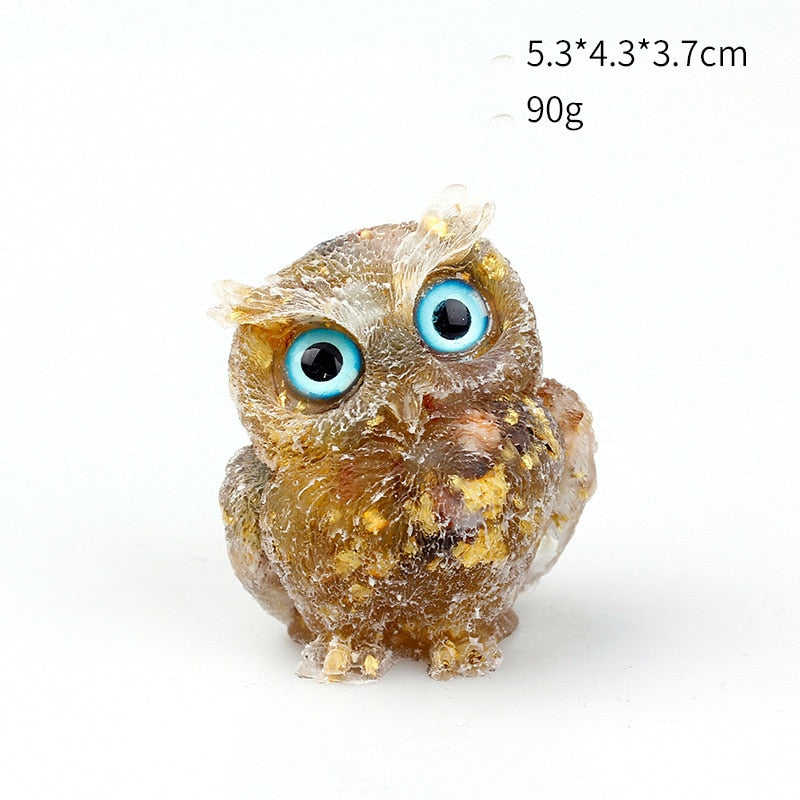 Avtoit | Natural Crystal Owl Figurine: Handmade Collector's Item