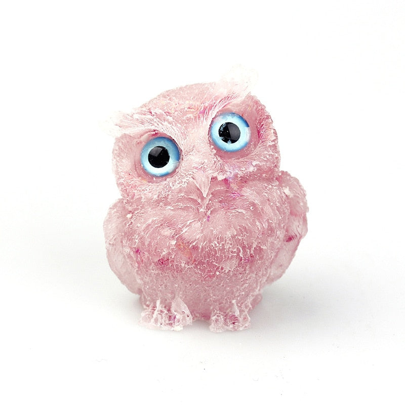 Avtoit | Natural Crystal Owl Figurine: Handmade Collector's Item