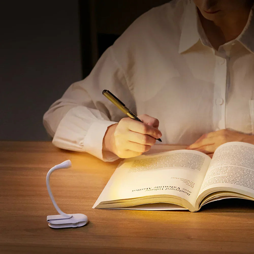 Avtoit | Mini Book Light - Portable Clip-On Night Light with USB Charging, Dimmable LED for Bedroom, Eye Protection, and Camping - 360° Flip Clip Book Lamp