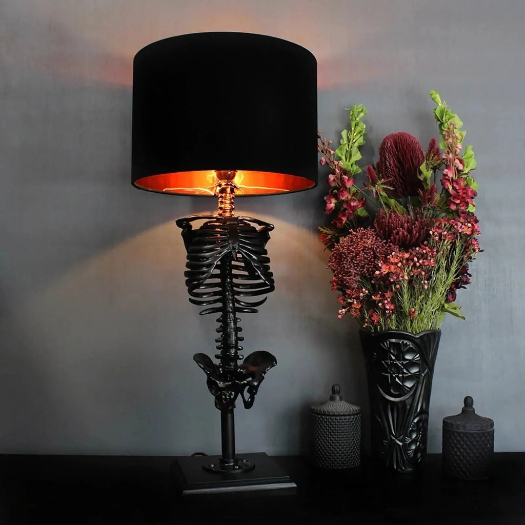Gothic Skeleton Table Lamp with USB Connector, Indoor Use
