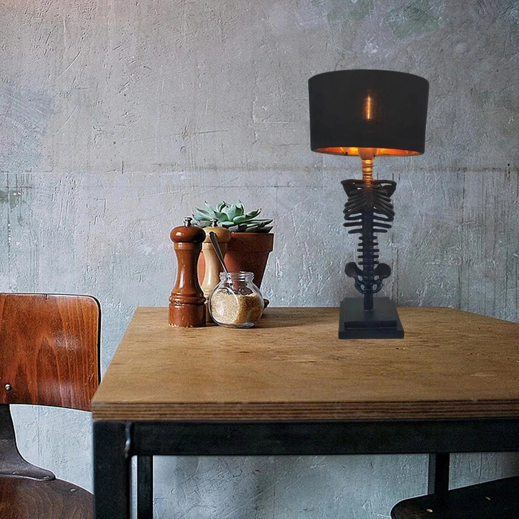Gothic Skeleton Table Lamp with USB Connector, Indoor Use