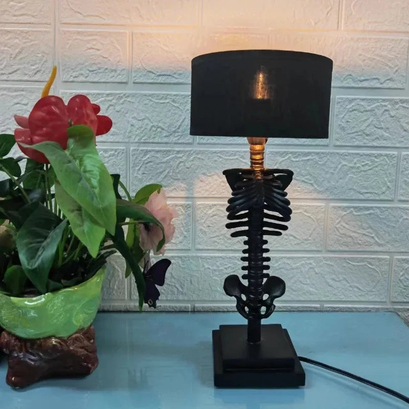 Gothic Skeleton Table Lamp with USB Connector, Indoor Use