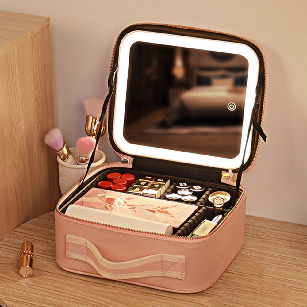 Avtoit | Portable Travel Makeup Case with LED Mirror & Adjustable Light