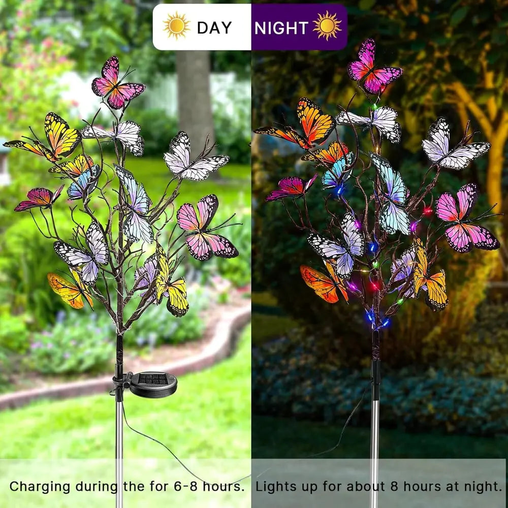 Solar Butterfly Garden Light with IP65 Weather Resistance and 2 Lighting Modes