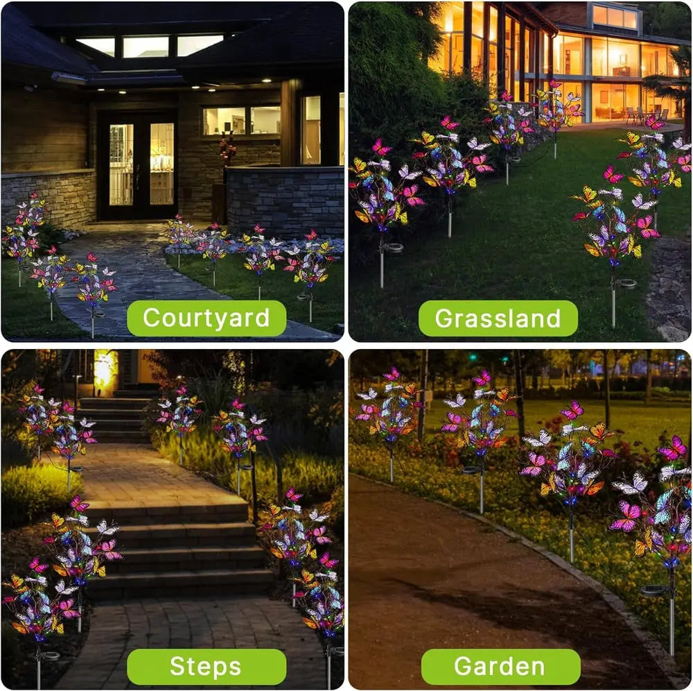 Solar Butterfly Garden Light with IP65 Weather Resistance and 2 Lighting Modes