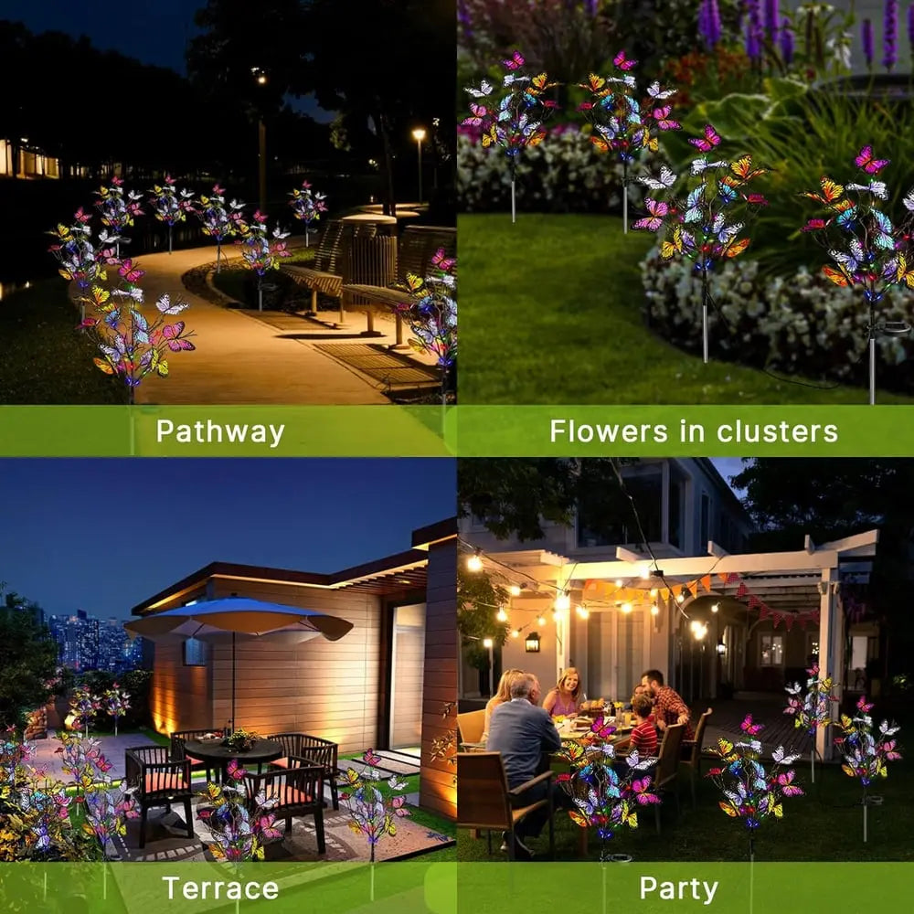 Solar Butterfly Garden Light with IP65 Weather Resistance and 2 Lighting Modes