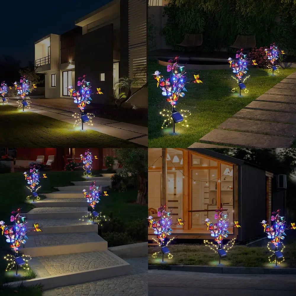 Solar Butterfly Garden Light with IP65 Weather Resistance and 2 Lighting Modes
