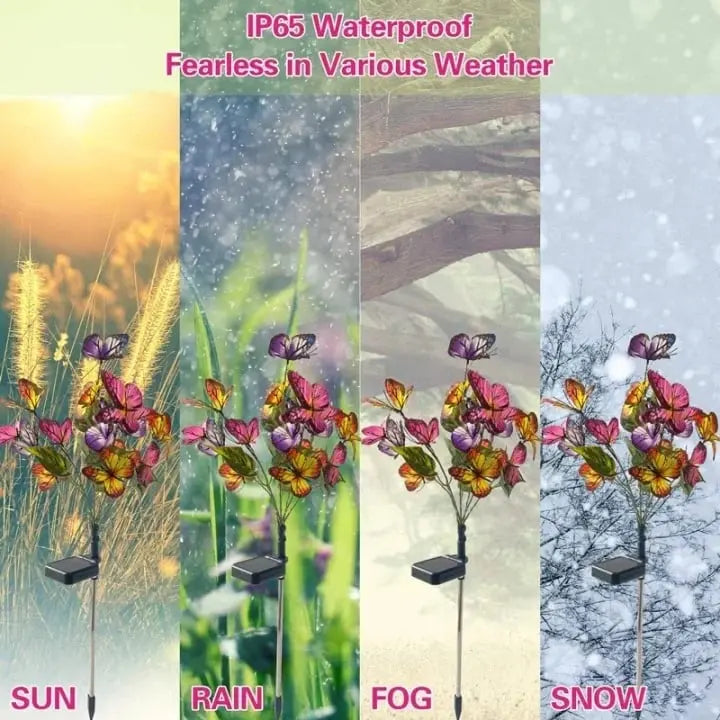 Solar Butterfly Garden Light with IP65 Weather Resistance and 2 Lighting Modes