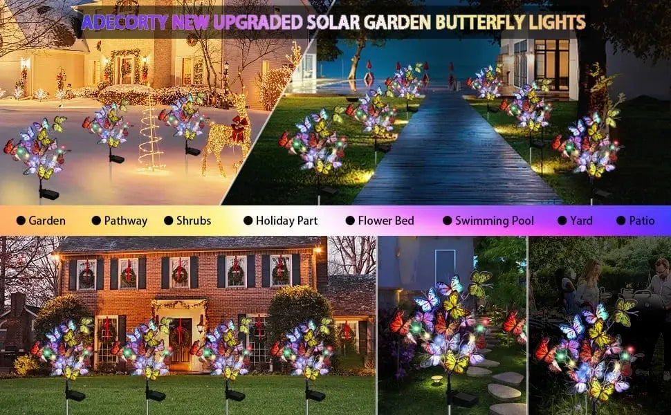 Solar Butterfly Garden Light with IP65 Weather Resistance and 2 Lighting Modes