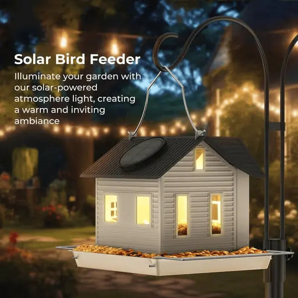Avtoit | Solar-Birdhouse with LED – Illuminating Garden Lantern & Feeder Station in one!