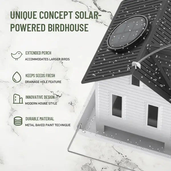 Avtoit | Solar-Birdhouse with LED – Illuminating Garden Lantern & Feeder Station in one!