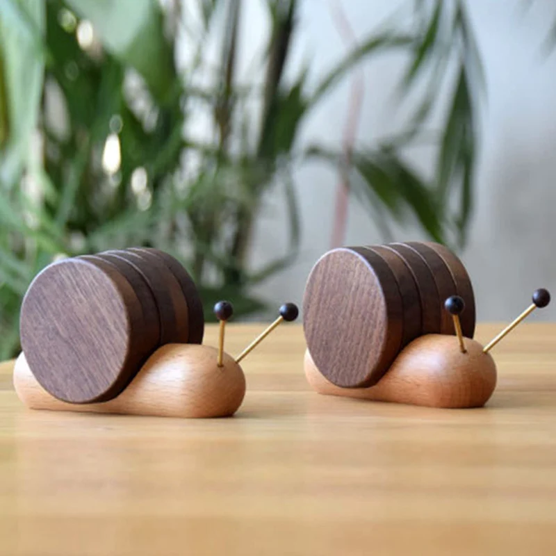 Avtoit | Elegant Scandinavian Walnut Coasters – Stylish & Durable Table Protection