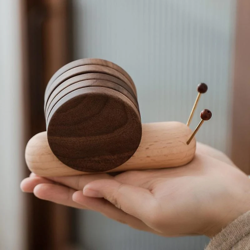 Avtoit | Elegant Scandinavian Walnut Coasters – Stylish & Durable Table Protection