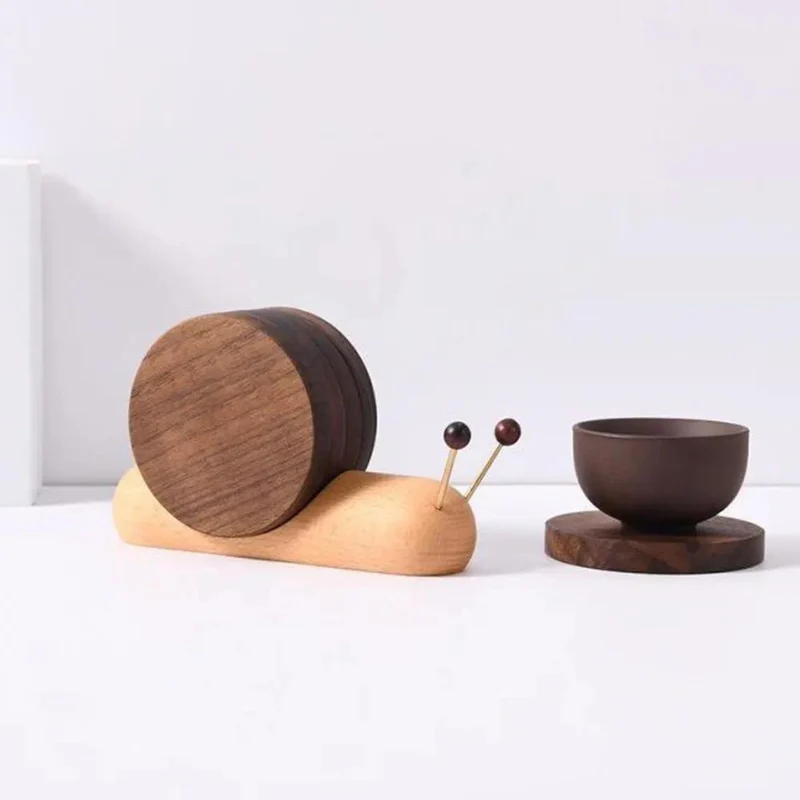 Avtoit | Elegant Scandinavian Walnut Coasters – Stylish & Durable Table Protection