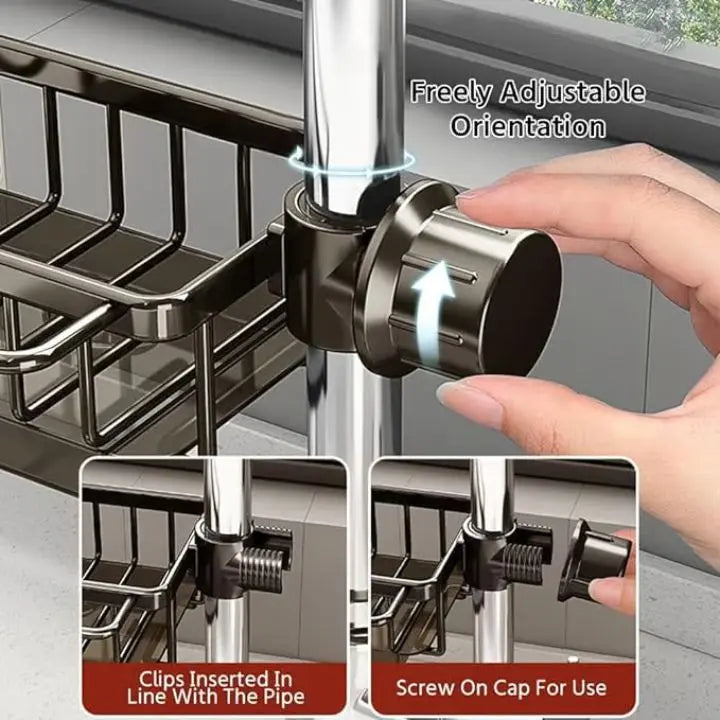 Avtoit | Faucet sink organizer – stainless steel, compact and practical