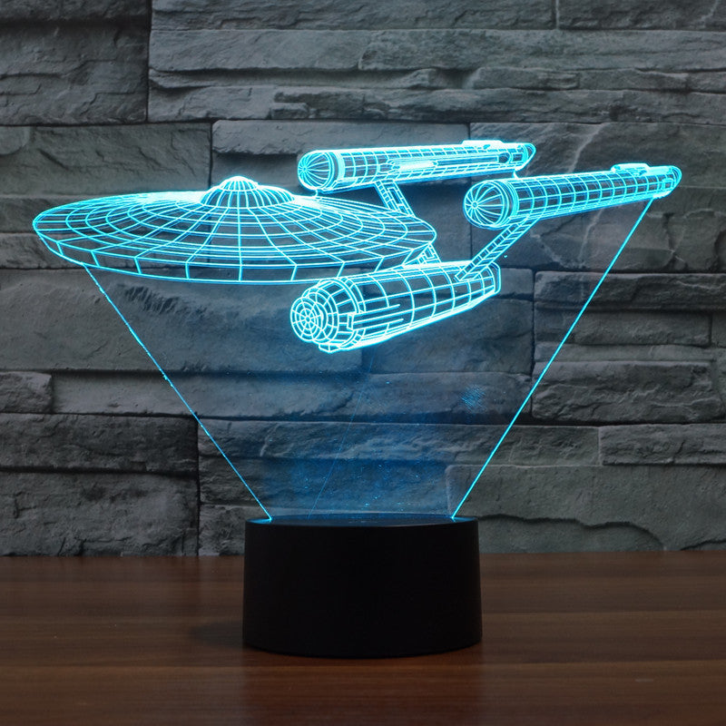 Avtoit | Lumora 3D Star Trek Enterprise Ship LED Lamp - Multicolor optical illusion light
