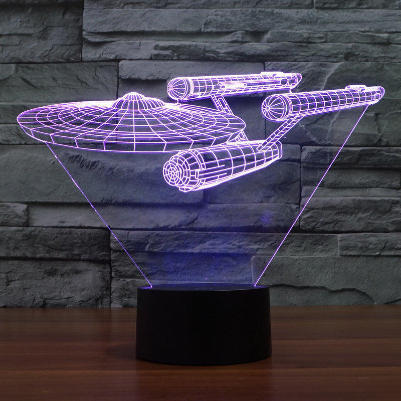 Avtoit | Lumora 3D Star Trek Enterprise Ship LED Lamp - Multicolor optical illusion light
