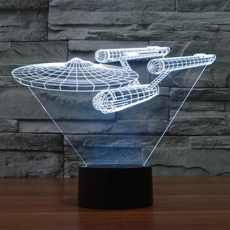 Avtoit | Lumora 3D Star Trek Enterprise Ship LED Lamp - Multicolor optical illusion light