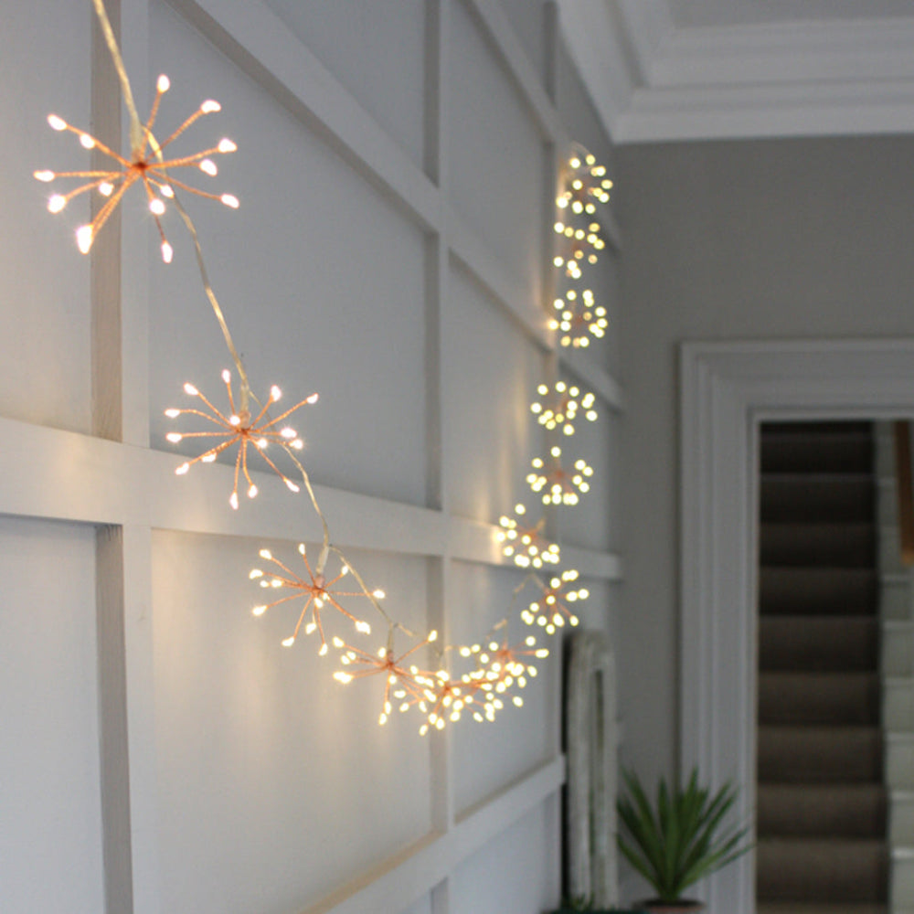 Avtoit | Starburra – Copper Starburst String Lights with Warm White LEDs for Indoor & Outdoor Decoration