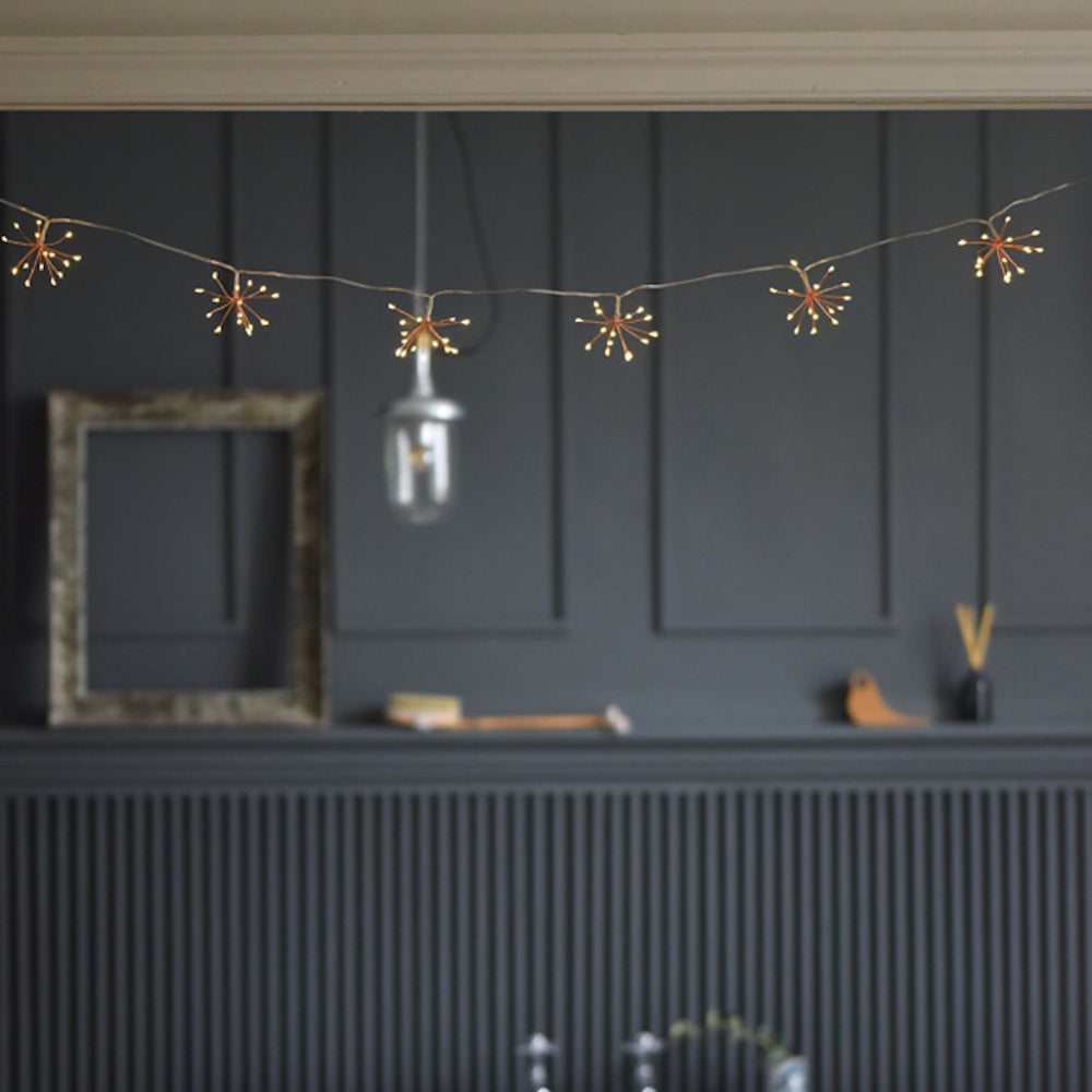 Avtoit | Starburra – Copper Starburst String Lights with Warm White LEDs for Indoor & Outdoor Decoration