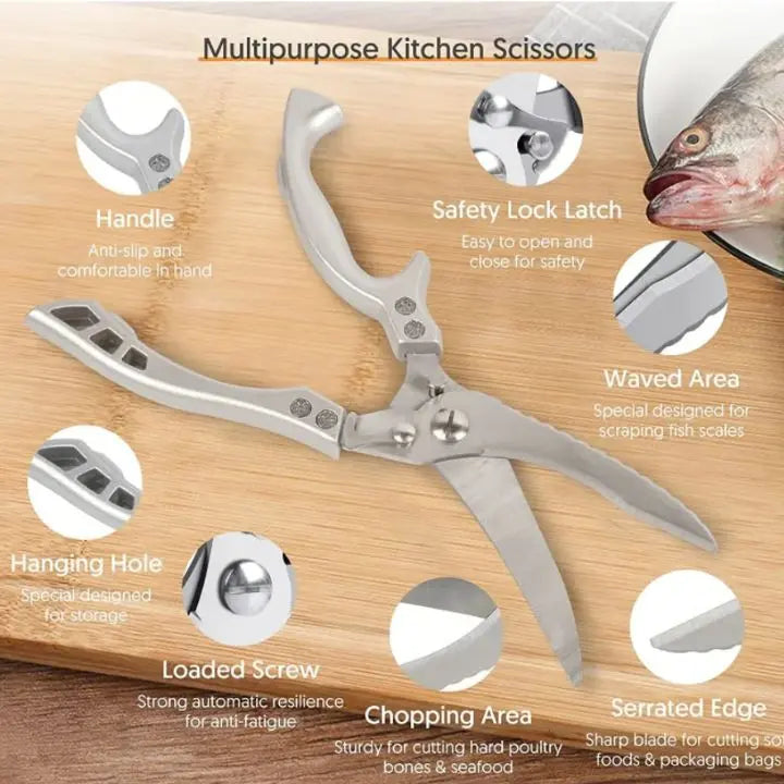 Avtoit | Super strong kitchen scissors – stainless steel & effortless cutting