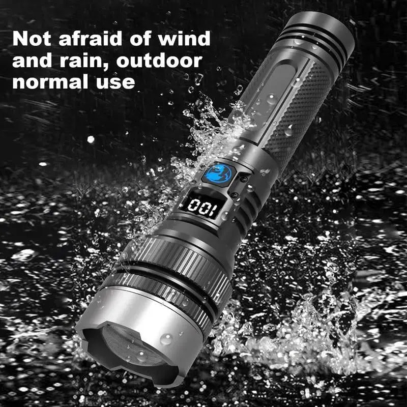 LED Flashlight with Zoom and Water-Resistant, Impact-Resistant Housing