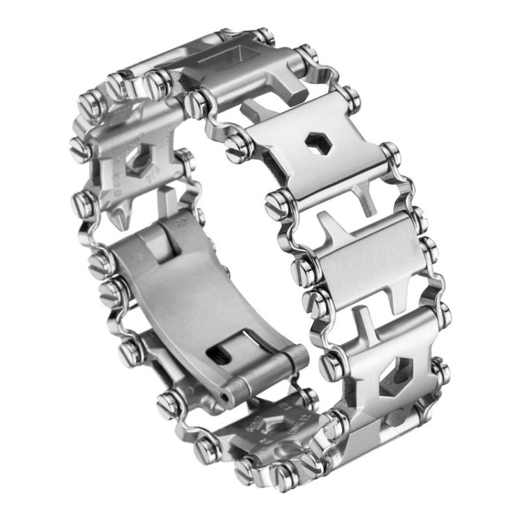 Avtoit | Multifunctional Stainless Steel Outdoor Survival Tool Bracelet for Men (316L Width Silver)