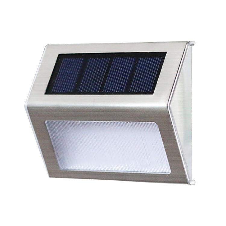 Avtoit | 2PCS Solar Stainless Steel 3 LED Stair Wall Lamp Outdoor Garden Fence Light (White Light)