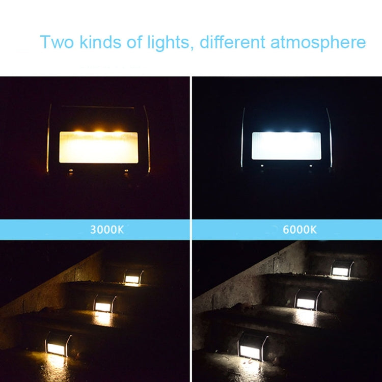 Avtoit | 2PCS Solar Stainless Steel 3 LED Stair Wall Lamp Outdoor Garden Fence Light (White Light)