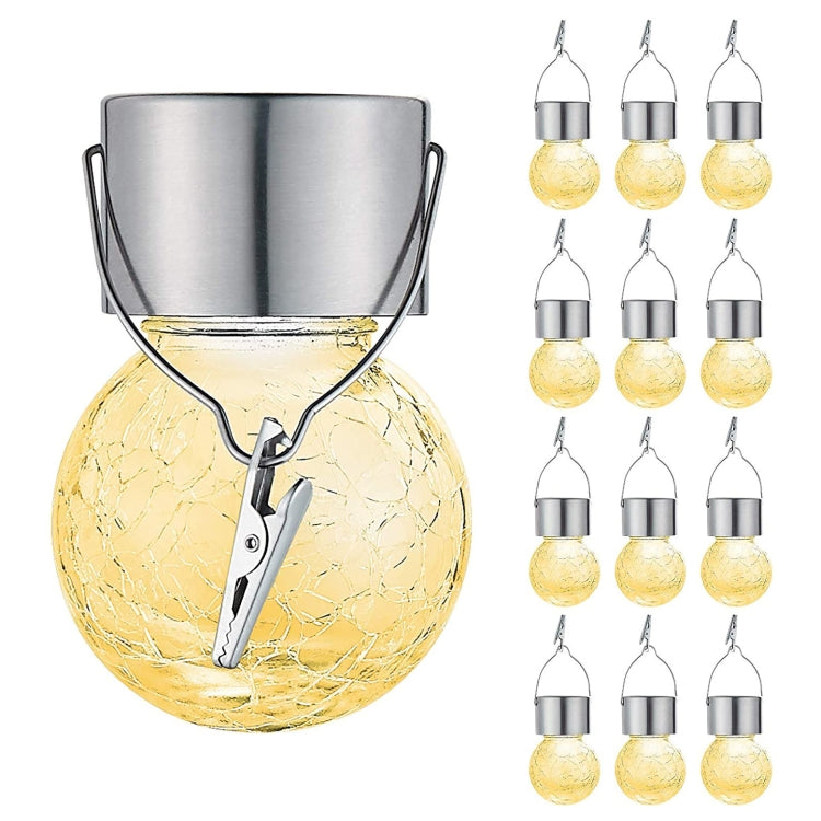 Avtoit | 12 PCS Snap Ball Solar Chandelier Outdoor Garden Courtyard Holiday Decorative Light with Clip (Warm White Light)
