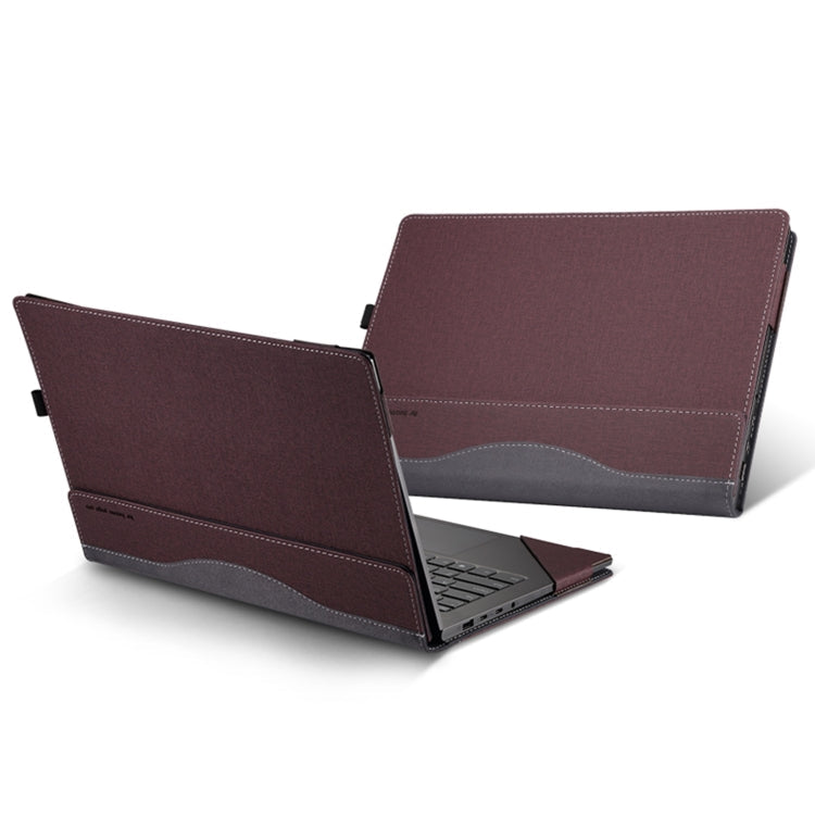 Avtoit | For Samsung Galaxy Book Pro 360 15.6 Inch Leather Laptop Anti-Fall Case with Stand (Wine Red)