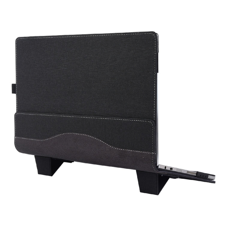 Avtoit | For Samsung Galaxy Book 4 360 15.6 Inch Leather Laptop Anti-Fall Protective Case with Stand (Black)