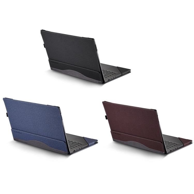 Avtoit | For Samsung Galaxy Book 4 360 15.6 Inch Leather Laptop Anti-Fall Protective Case with Stand (Black)