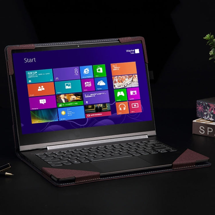 Avtoit | For Samsung Galaxy Book Pro 360 15.6 Inch Leather Laptop Anti-Fall Case with Stand (Wine Red)