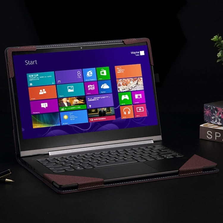 Avtoit | For Samsung Galaxy Book 3 360 13.3 Inch Leather Laptop Anti-Fall Protective Case with Stand (Wine Red)