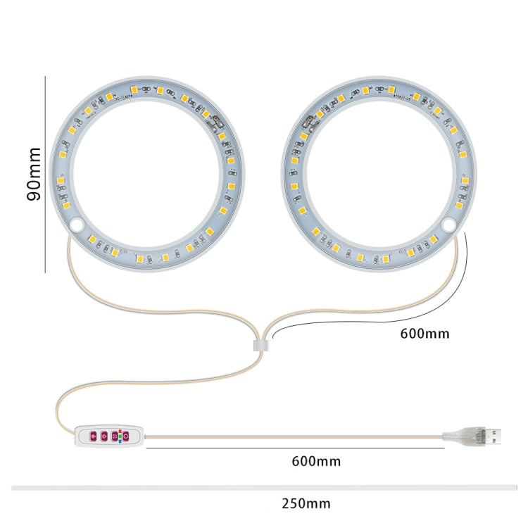 Avtoit | LED Plant Growth Lamp Full Spectrum Intelligent Timer Indoor Fill Light Ring Plant Lamp, Power: One Head (Sunshine)