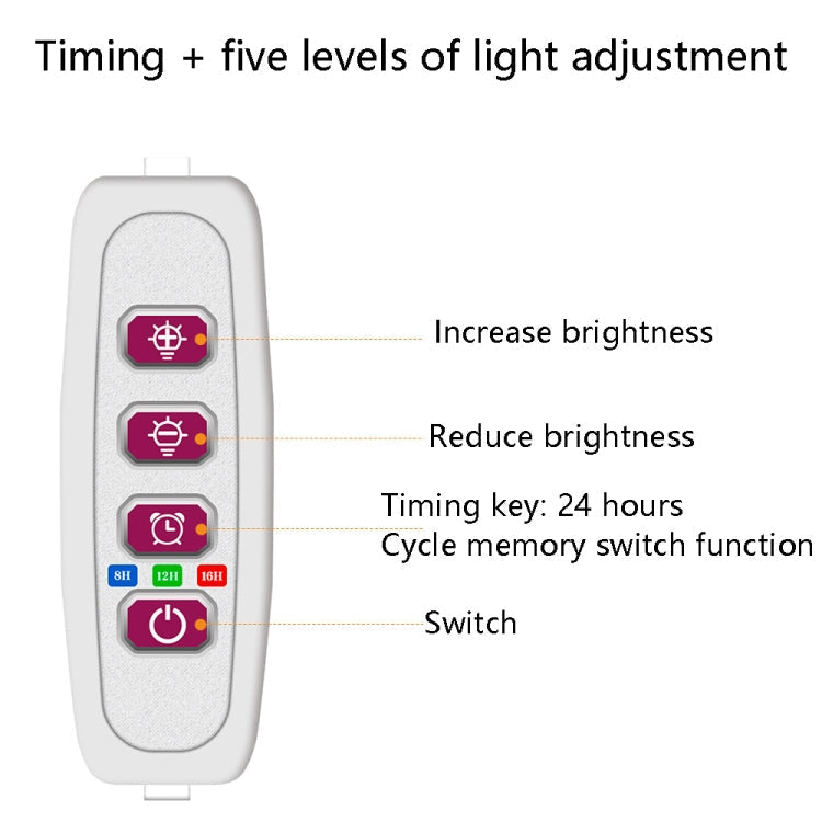 Avtoit | LED Plant Growth Lamp Full Spectrum Intelligent Timer Indoor Fill Light Ring Plant Lamp, Power: One Head (Sunshine)