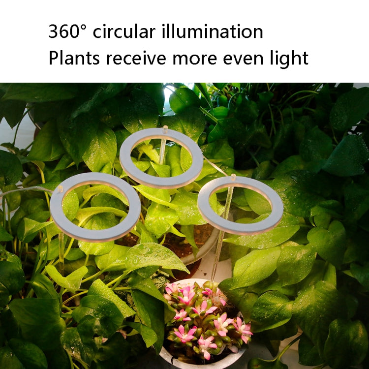 Avtoit | LED Plant Growth Lamp Full Spectrum Intelligent Timer Indoor Fill Light Ring Plant Lamp, Power: One Head (Sunshine)
