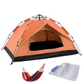 Avtoit | TC-014 Outdoor Beach Travel Camping Automatic Spring Multi-Person Tent For 3-4 People (Orange+Mat+Hammock)