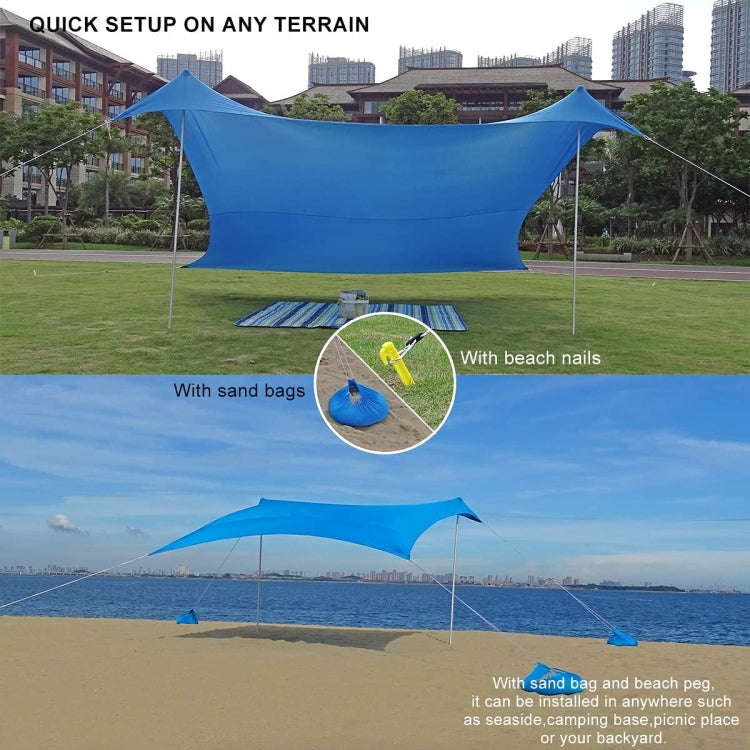 Avtoit | Outdoor Beach Lycra Canopy Camping Tent Sunshade Fishing Tent, Size: 210x160x150cm(Blue)