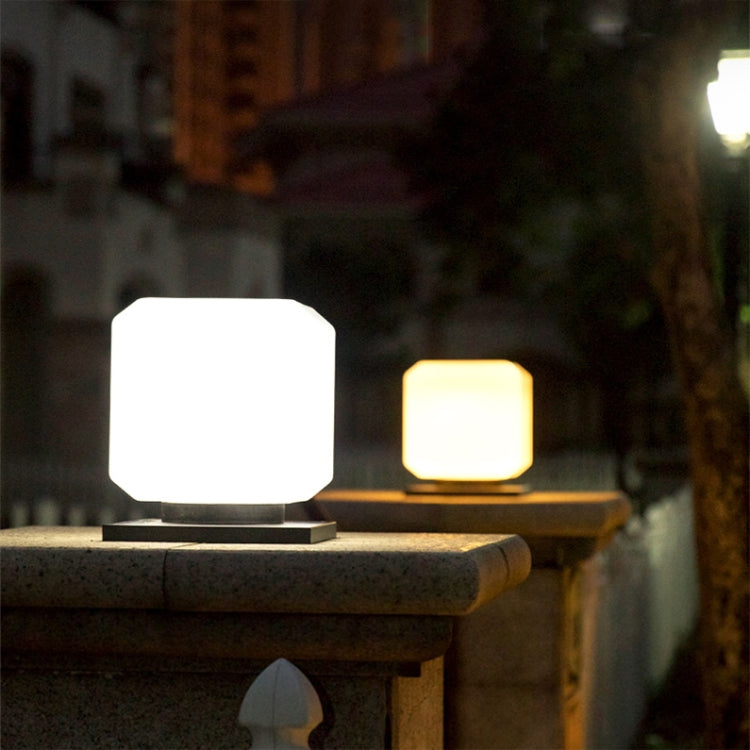 Avtoit | 003 Solar Square Outdoor Post Light LED Waterproof Wall Lights, Size: 20cm (White Light)