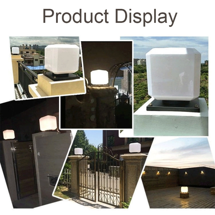 Avtoit | 003 Solar Square Outdoor Post Light LED Waterproof Wall Lights, Size: 20cm (White Light)