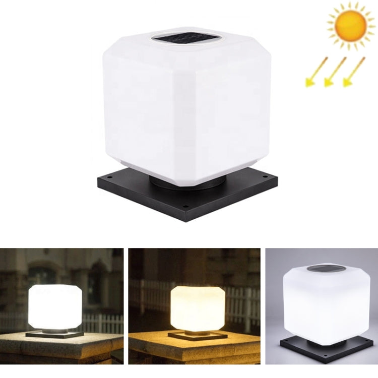 Avtoit | 003 Solar Square Outdoor Post Light LED Waterproof Wall Lights, Size: 20 cm (Tricolor Light)