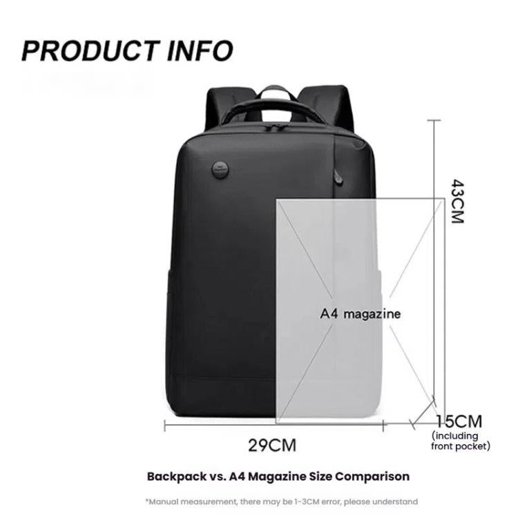 Avtoit | Men's 14-Inch Laptop Backpack Waterproof Large Capacity Business Commuter Backpack (Black)