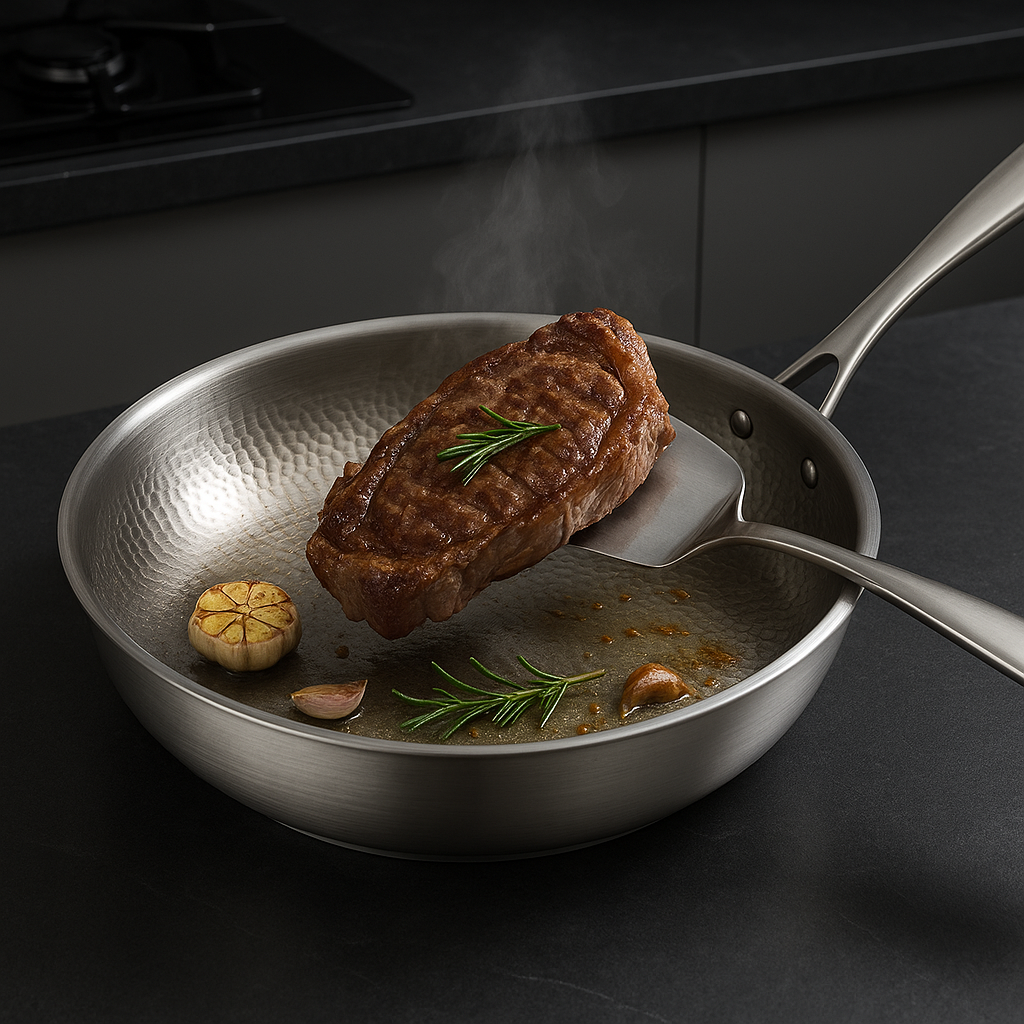 Avtoit | Titan Premium Frying Pan – Non-Coated Hammered Titanium Pan for All Hobs Including Induction