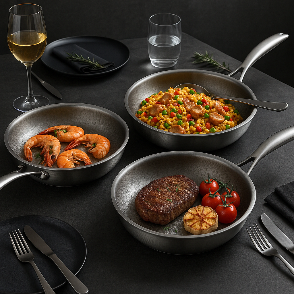 Avtoit | Titan Premium Frying Pan – Non-Coated Hammered Titanium Pan for All Hobs Including Induction