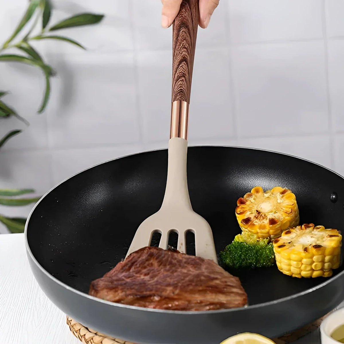 Avtoit | Stainless Steel Kitchen Utensil Set with Non-Slip Handles for Cooking & Baking - 10-Piece Cooking Tools