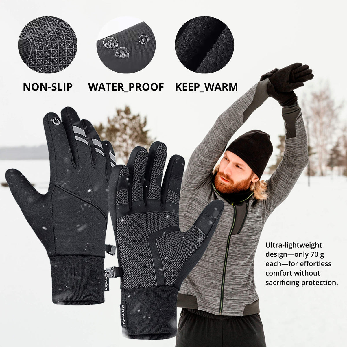 Avtoit | Thermal Winter Cycling Gloves UK | Waterproof, Windproof & Touchscreen Warm Running Gloves for Men & Women