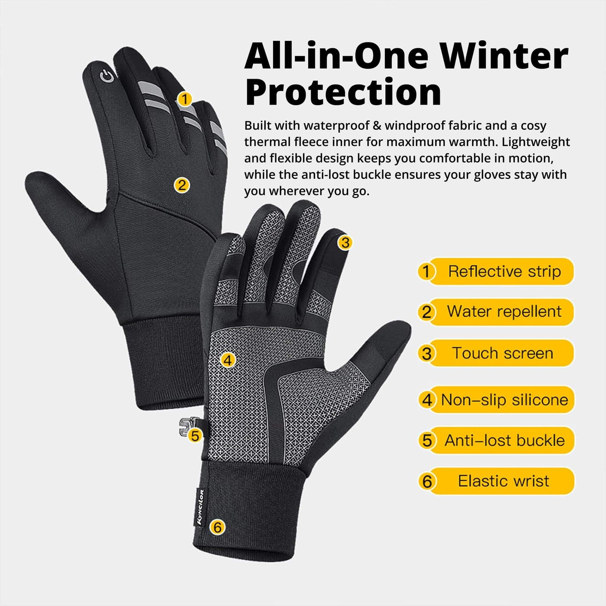 Avtoit | Thermal Winter Cycling Gloves UK | Waterproof, Windproof & Touchscreen Warm Running Gloves for Men & Women